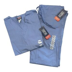 Cherokee Original Workwear Scrub Set V-Neck Workwear Ceil Blue Unisex Small